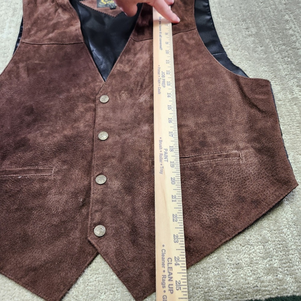 Scully Suede Leather Vest Men Large Brown Waistcoat Snap Button Western Cowboy - Picture 7 of 10